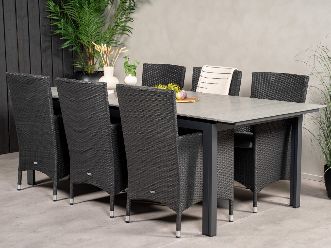 Conjunto de mesa y sillas Dallas 3030 (Negro + Gris)