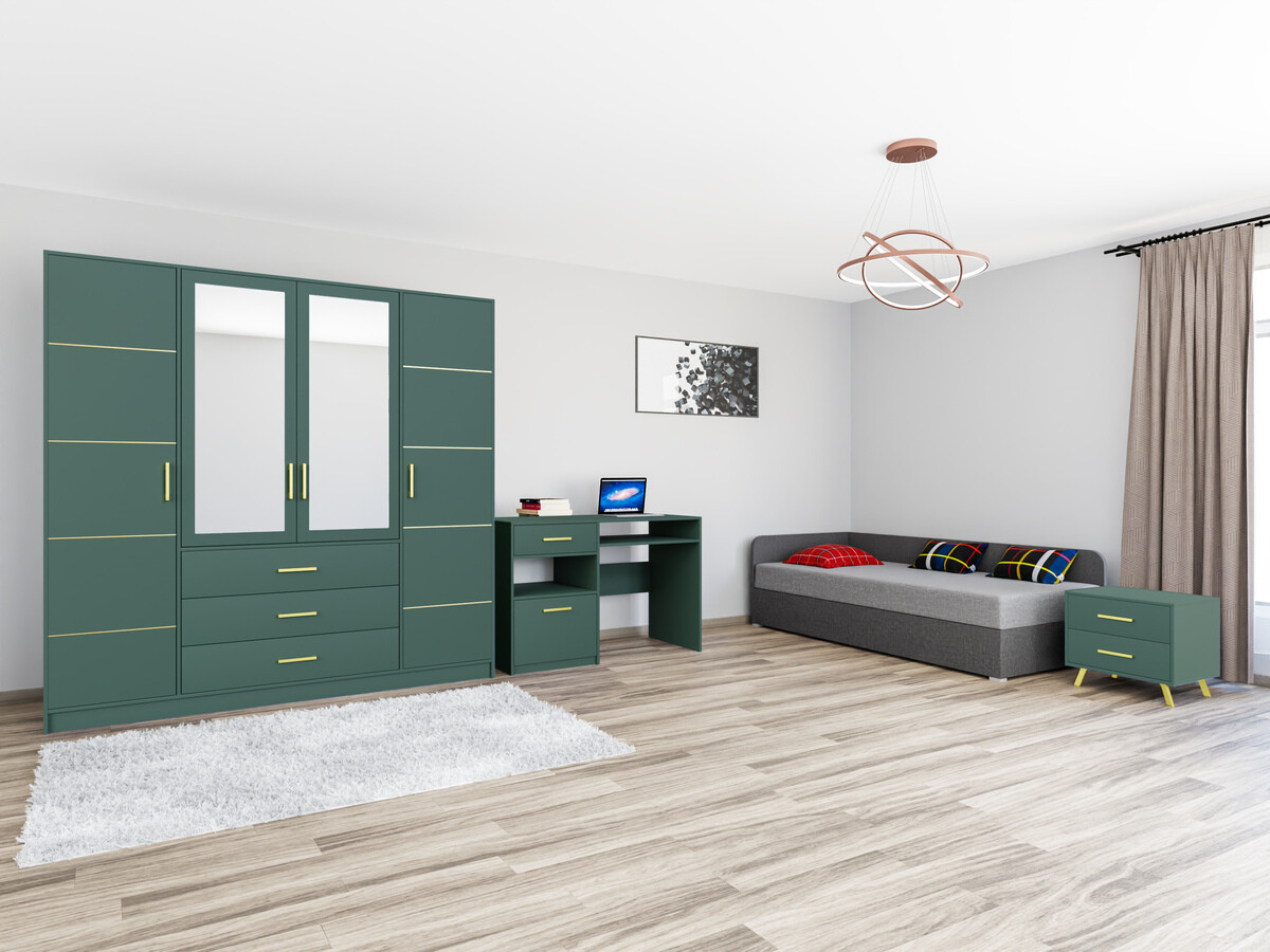 Conjuntos de muebles Dortivu 122 (Verde + Lux 06 + Lux 05)