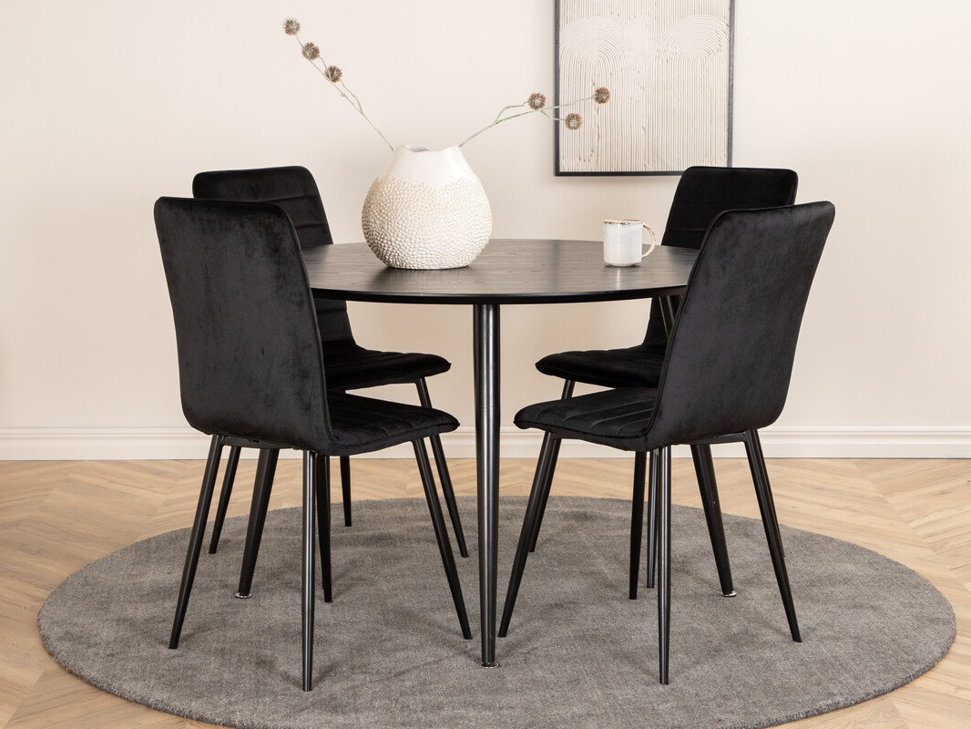 Conjunto de mesas y sillas para comedor Dallas 2544 (Negro)