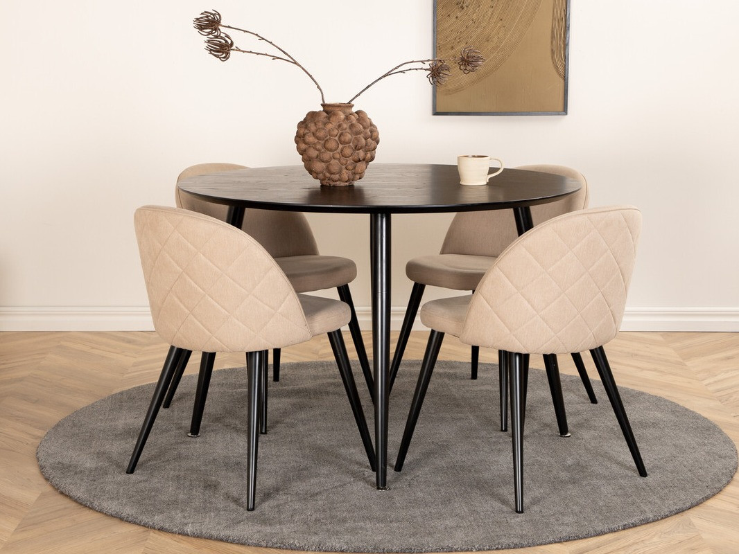 Conjunto de mesas y sillas para comedor Dallas 2545 (Beige + Negro)