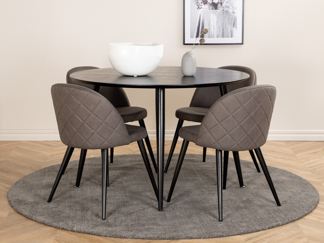 Conjunto de mesas y sillas para comedor Dallas 2545 (Gris + Negro)