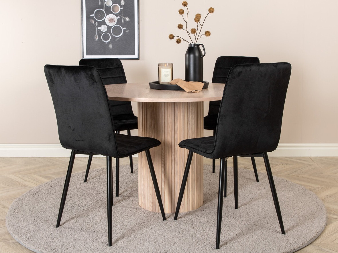 Conjunto de mesas y sillas para comedor Dallas 3101 (Negro)