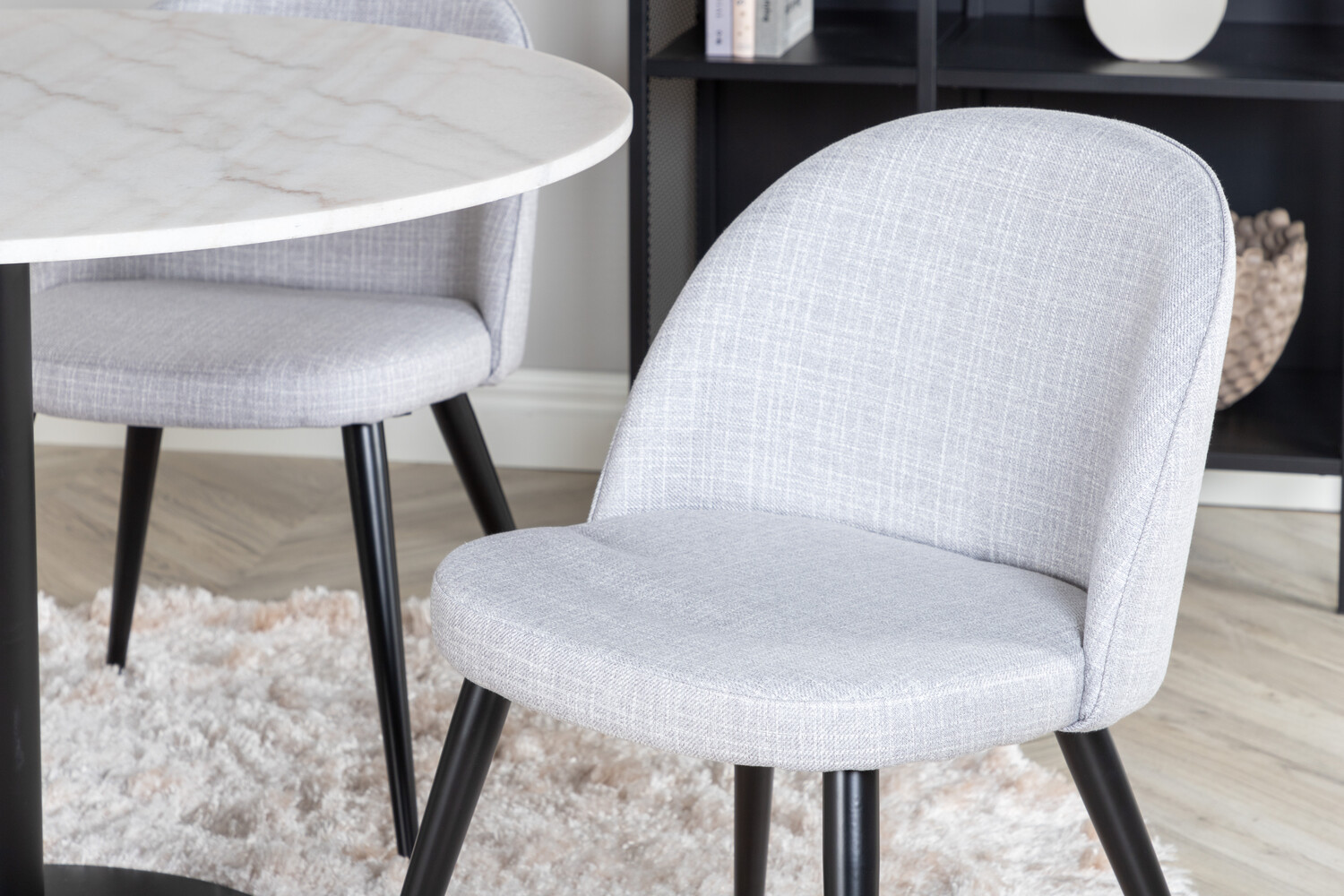 Conjunto de comedor Dallas 2572 (Negro + Gris claro)