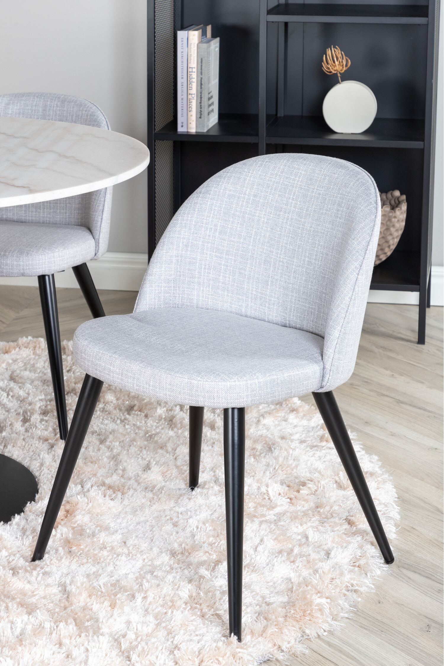 Conjunto de comedor Dallas 2572 (Negro + Gris claro)