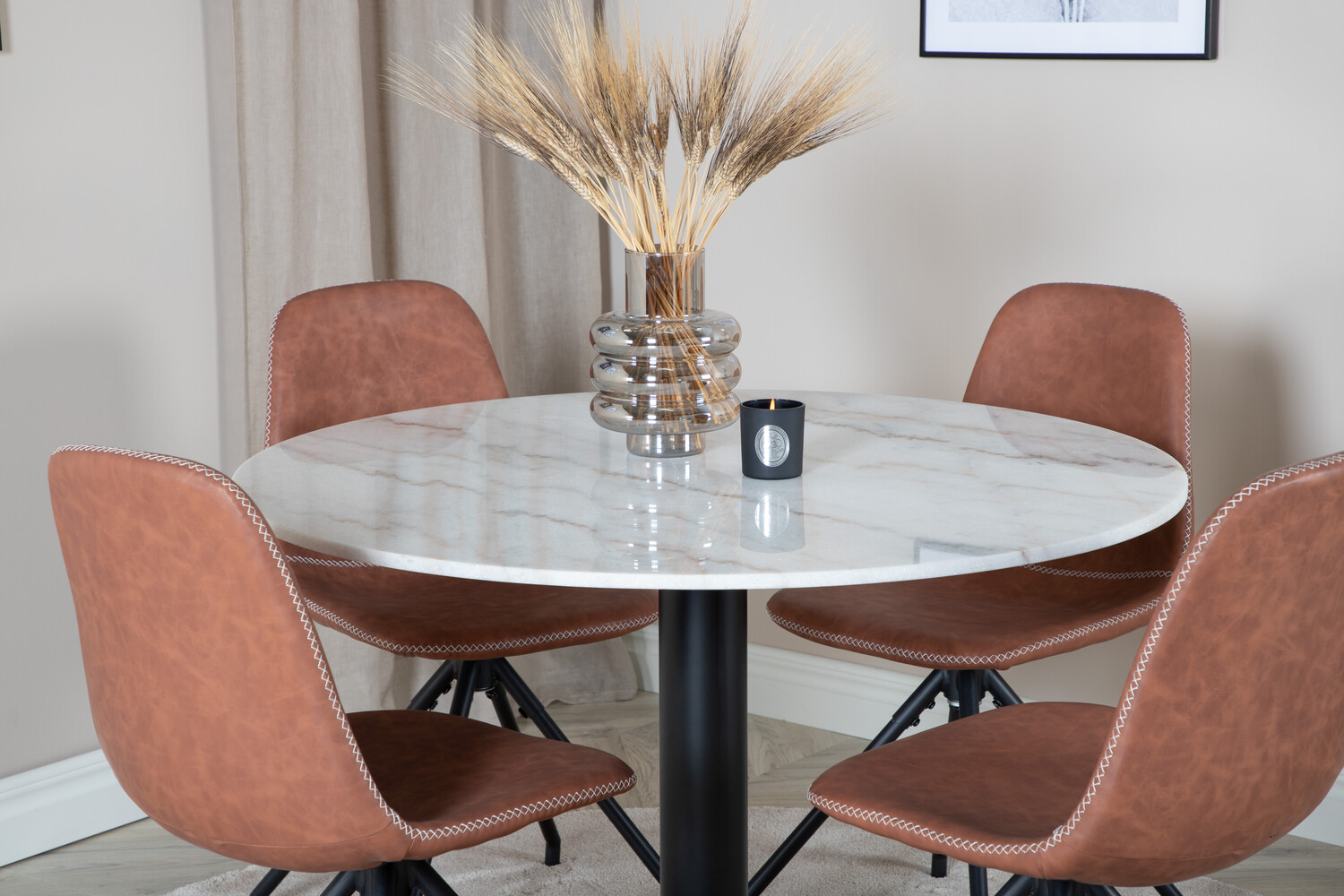 Conjunto de mesas y sillas para comedor Dallas 2674 (Marrón + Negro)