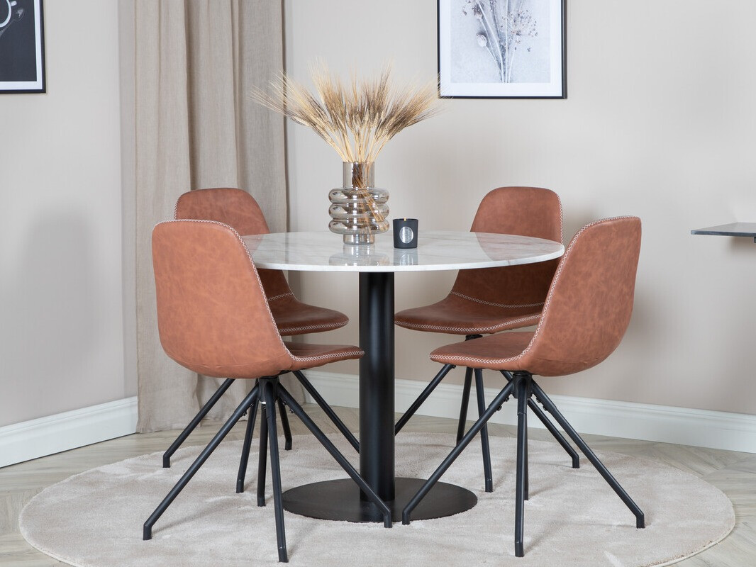Conjunto de mesas y sillas para comedor Dallas 2674 (Marrón + Negro)