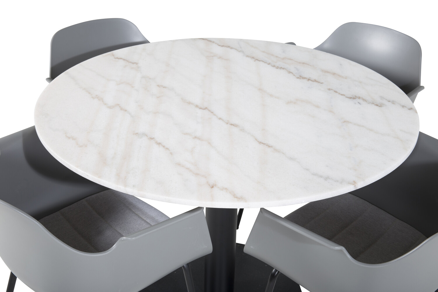 Conjunto de comedor Dallas 2606 (Gris + Negro + Blanco)
