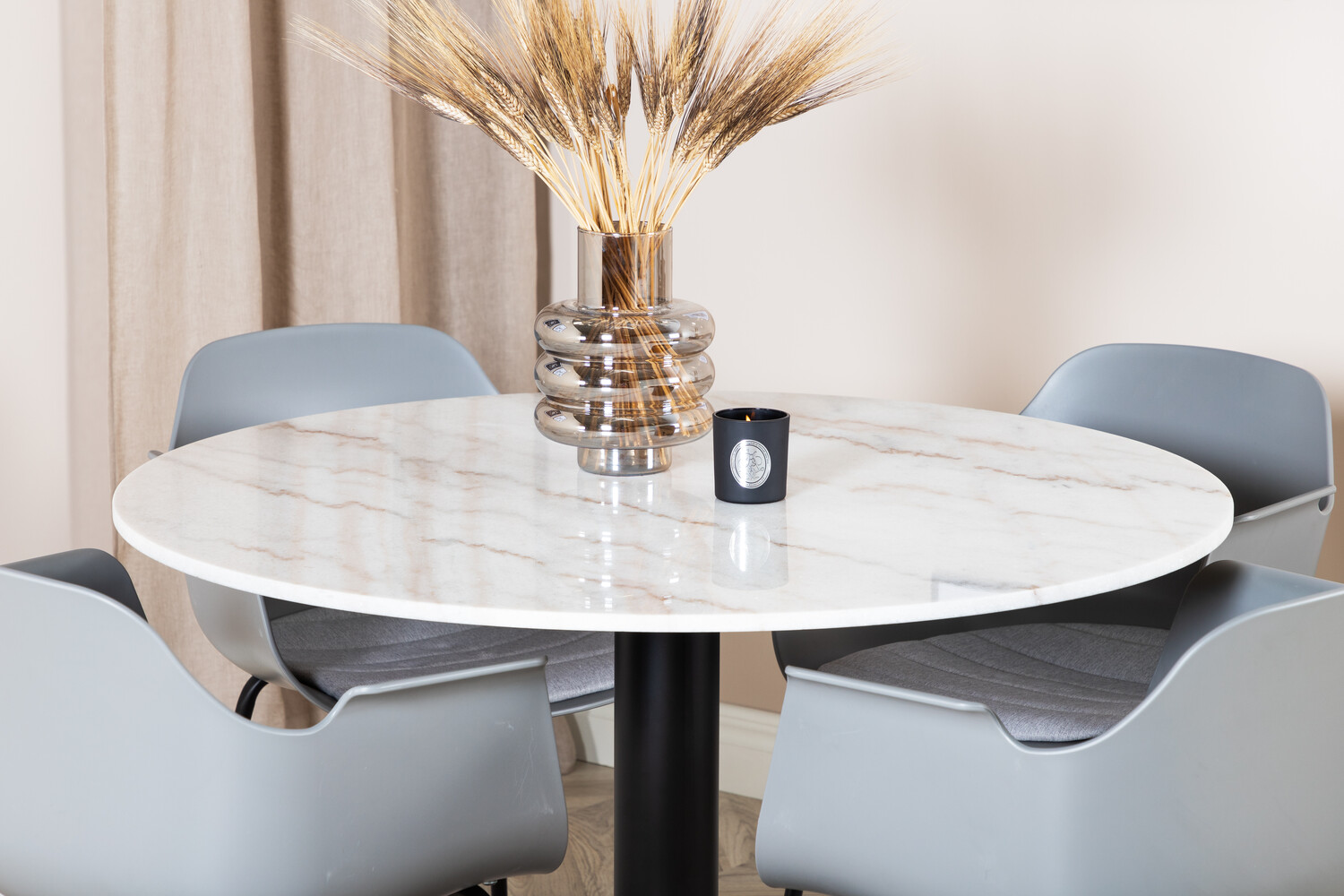 Conjunto de comedor Dallas 2606 (Gris + Negro + Blanco)