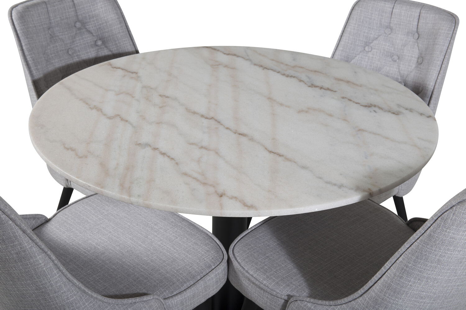 Conjunto de mesas y sillas para comedor Dallas 2570 (Gris claro + Negro)