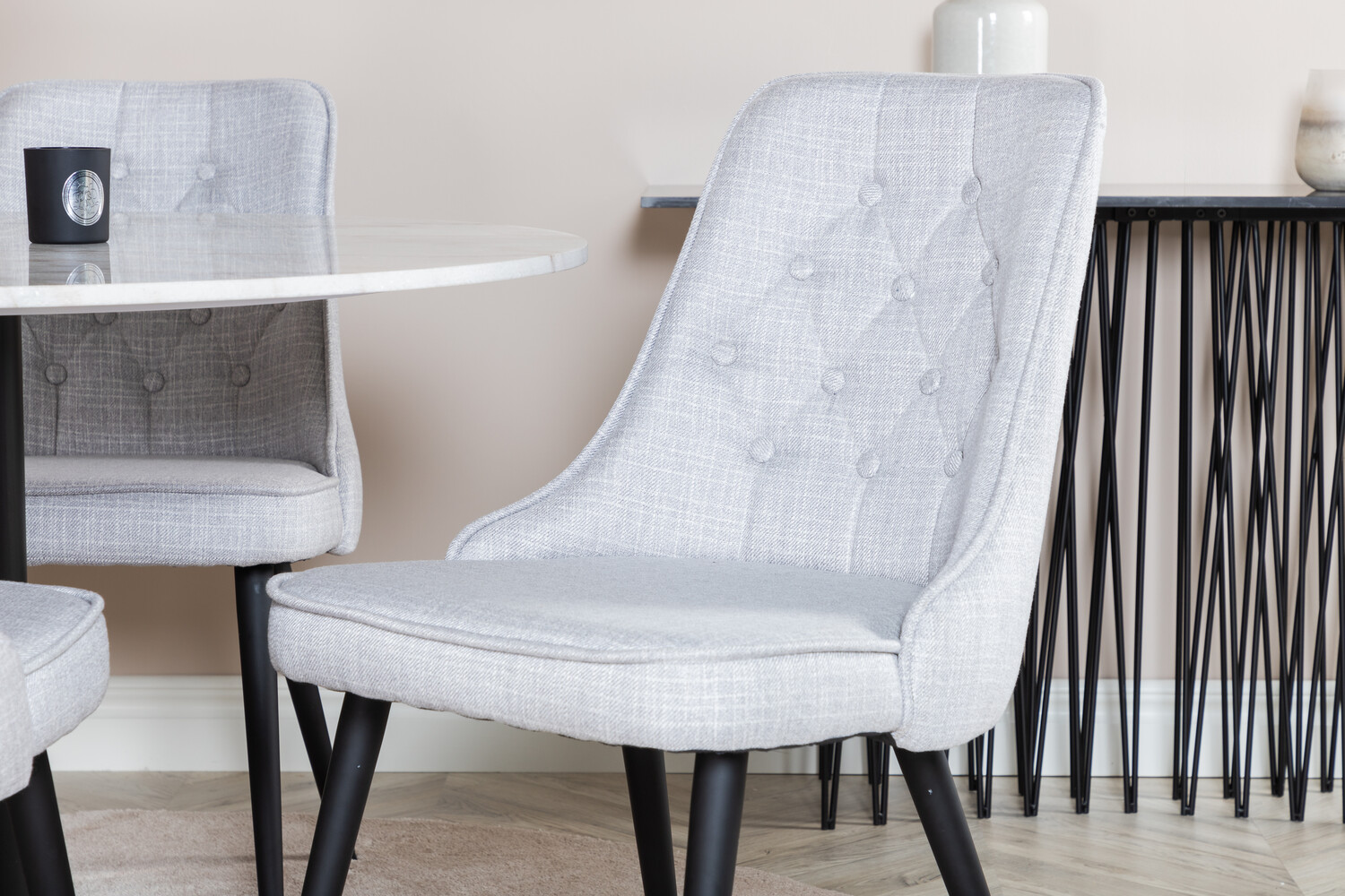 Conjunto de mesas y sillas para comedor Dallas 2570 (Gris claro + Negro)