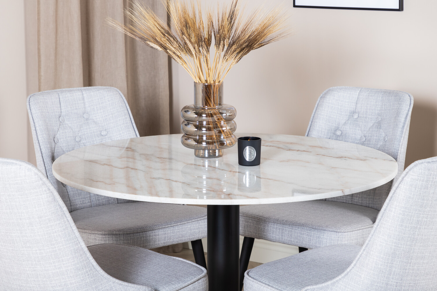 Conjunto de mesas y sillas para comedor Dallas 2570 (Gris claro + Negro)