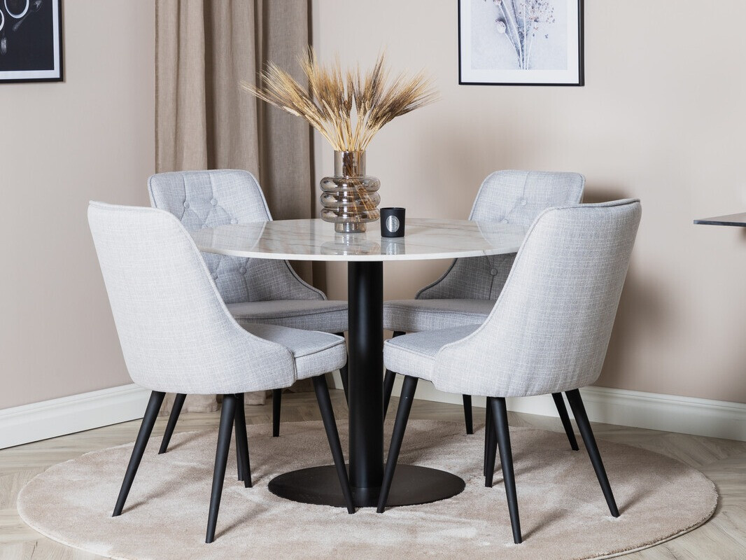 Conjunto de mesas y sillas para comedor Dallas 2570 (Gris claro + Negro)