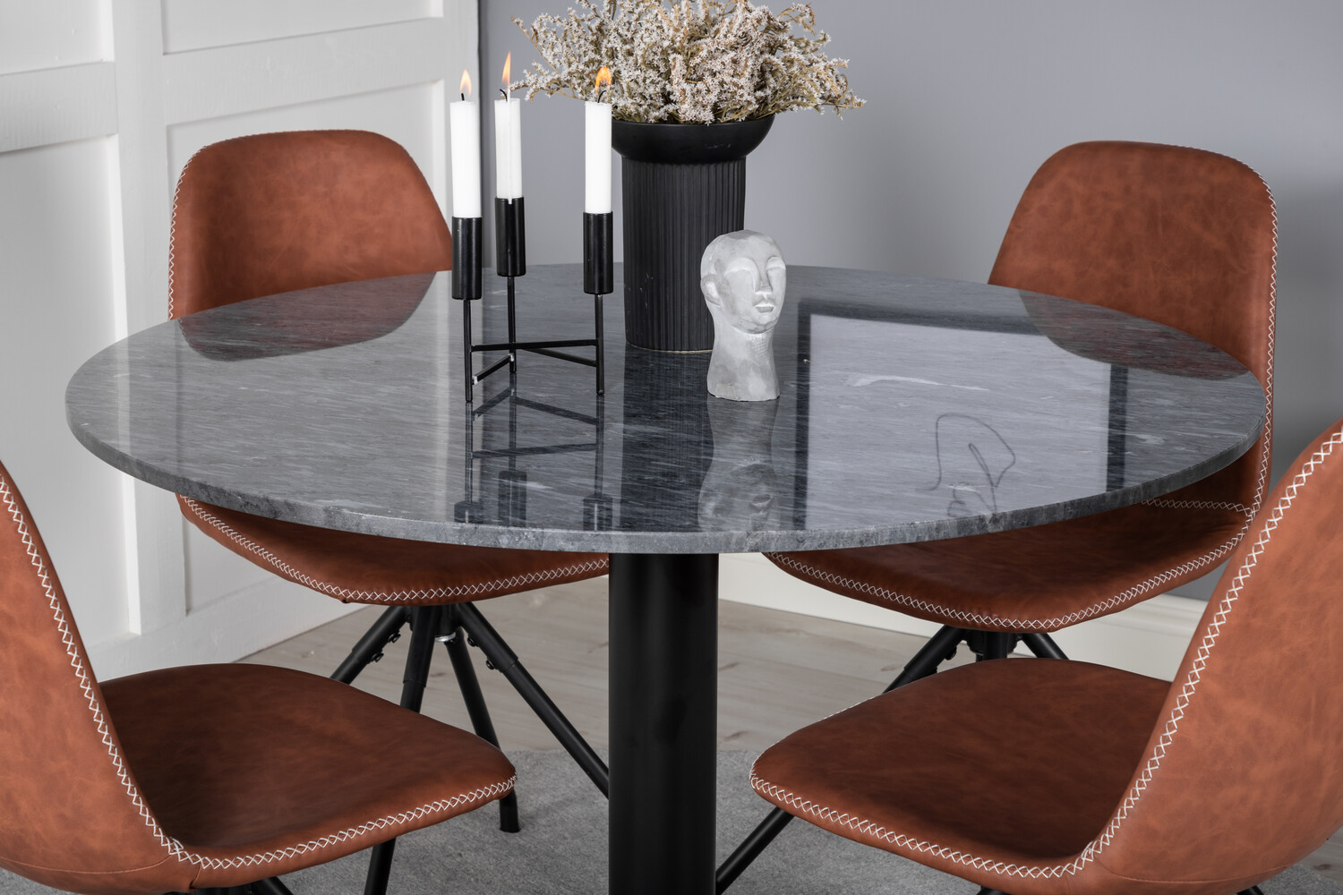 Conjunto de mesas y sillas para comedor Dallas 2629 (Marrón + Negro)