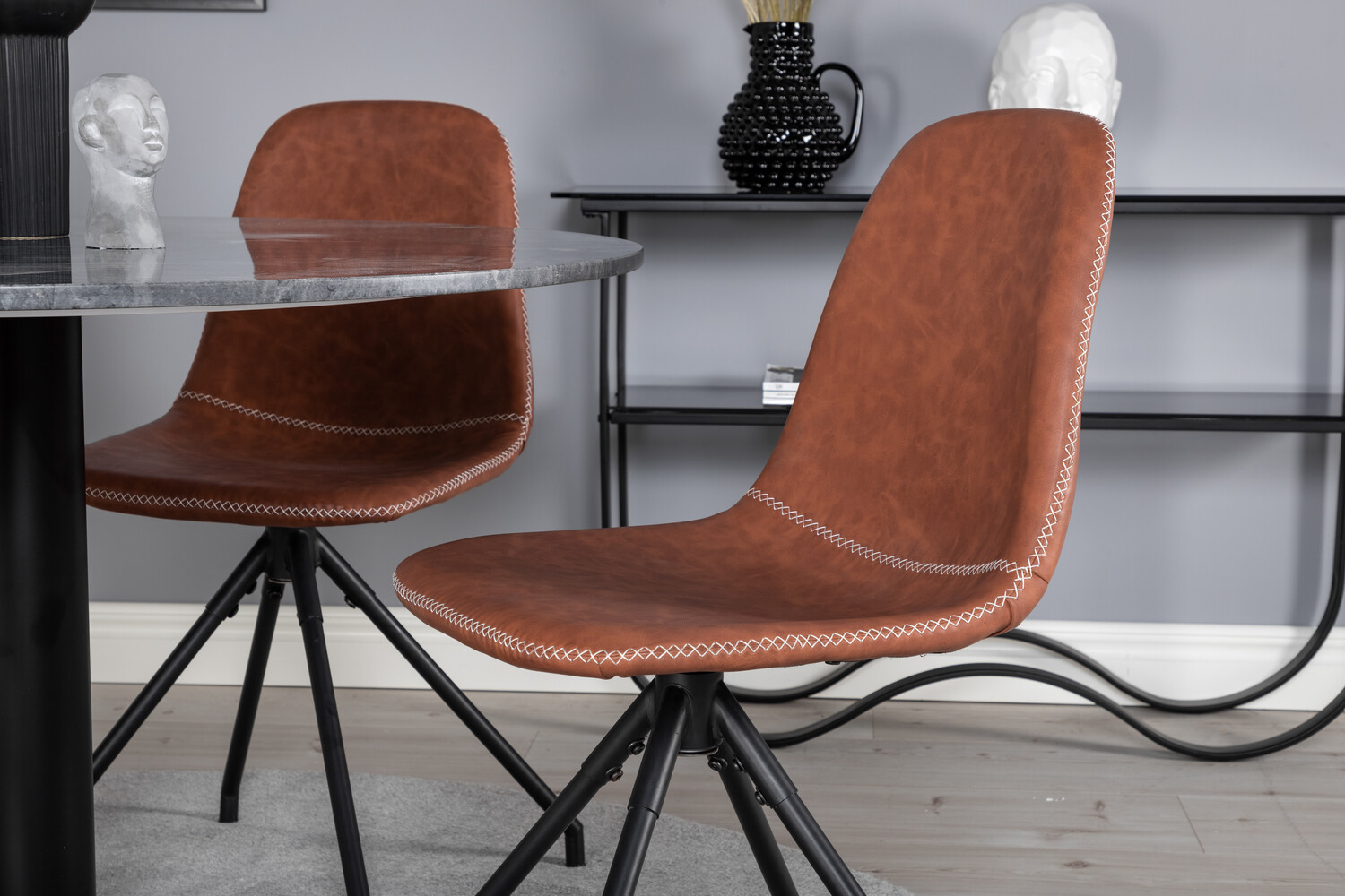 Conjunto de mesas y sillas para comedor Dallas 2629 (Marrón + Negro)
