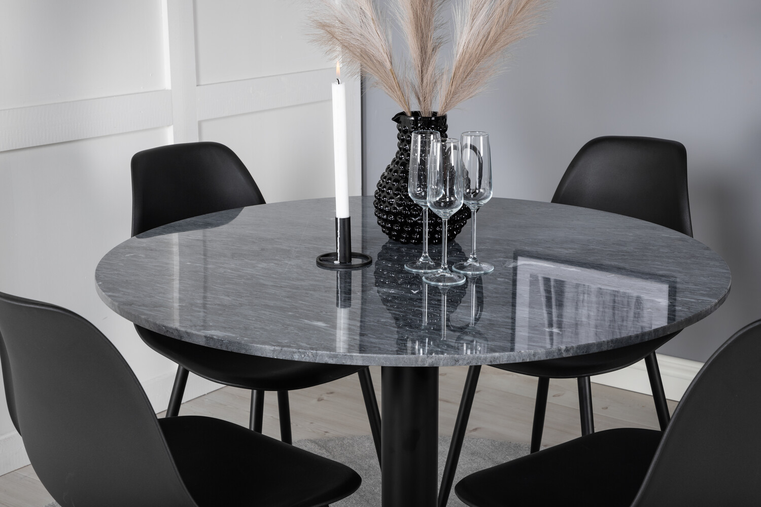 Conjunto de mesas y sillas para comedor Dallas 2630 (Negro)