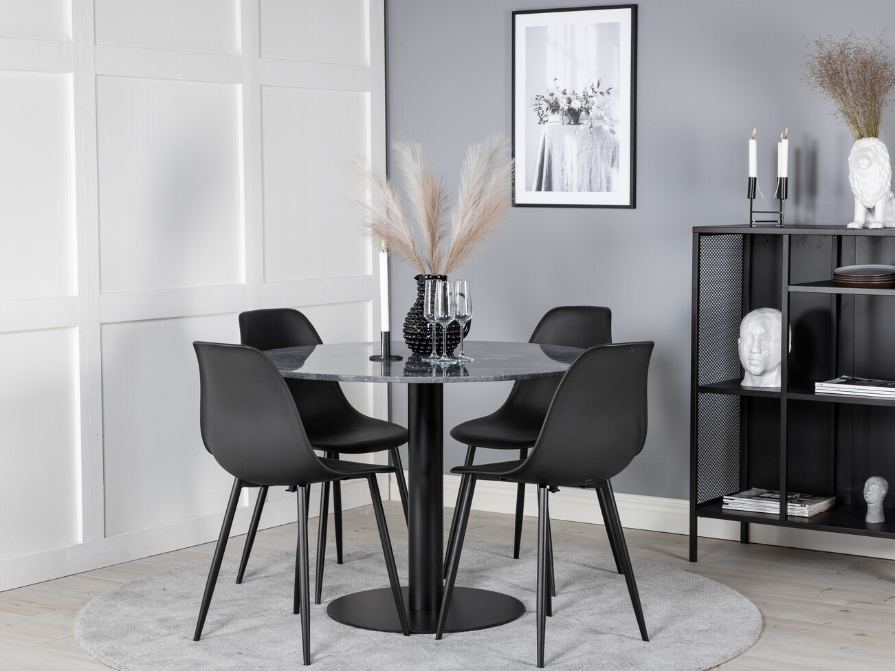 Conjunto de mesas y sillas para comedor Dallas 2630 (Negro)