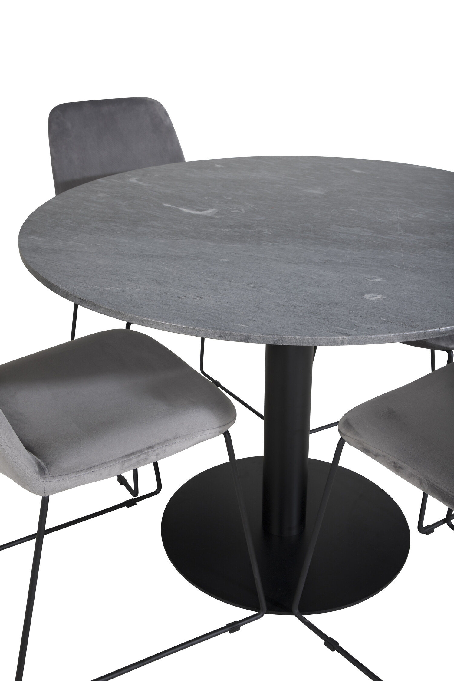 Conjunto de mesas y sillas para comedor Dallas 2631 (Gris + Negro)
