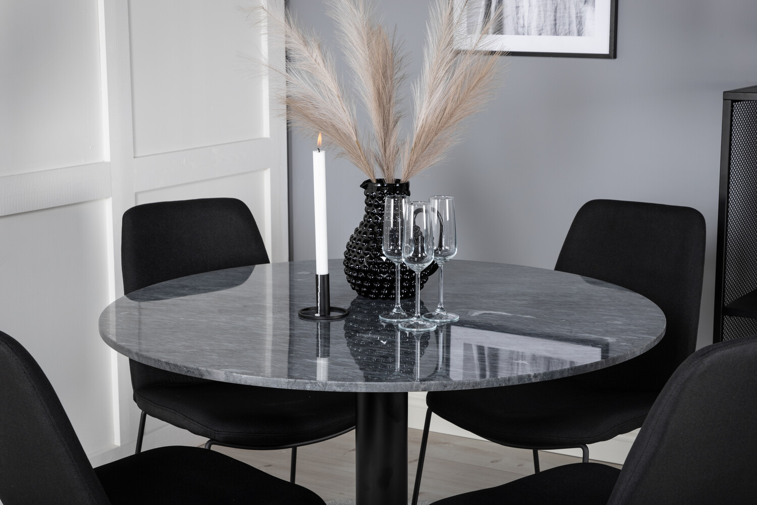 Conjunto de mesas y sillas para comedor Dallas 2631 (Negro)