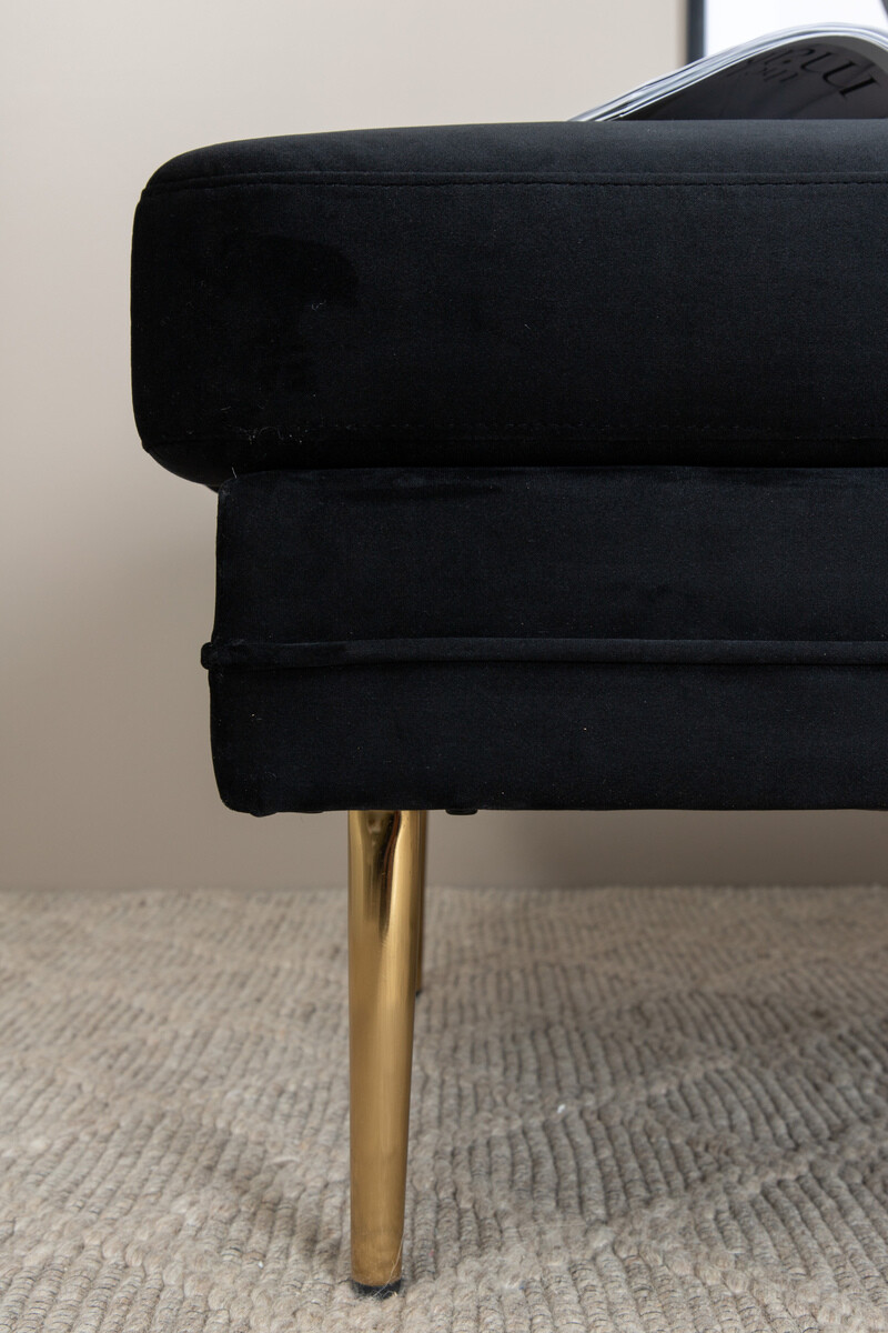 Banco tapizado Dallas 2653 (Negro + Dorado)