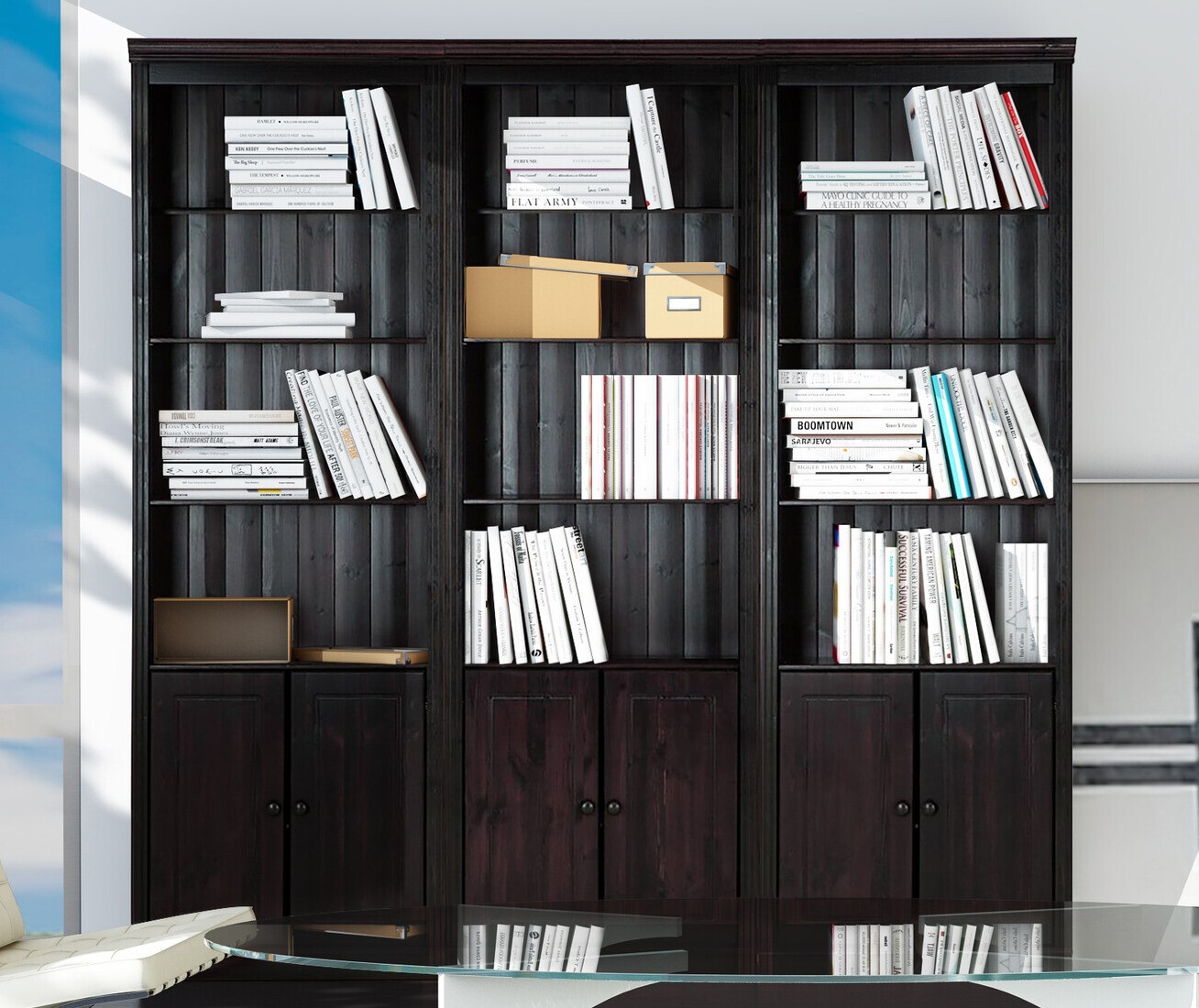 Conjunto de estantería Saltoro 117 (Marrón oscuro)