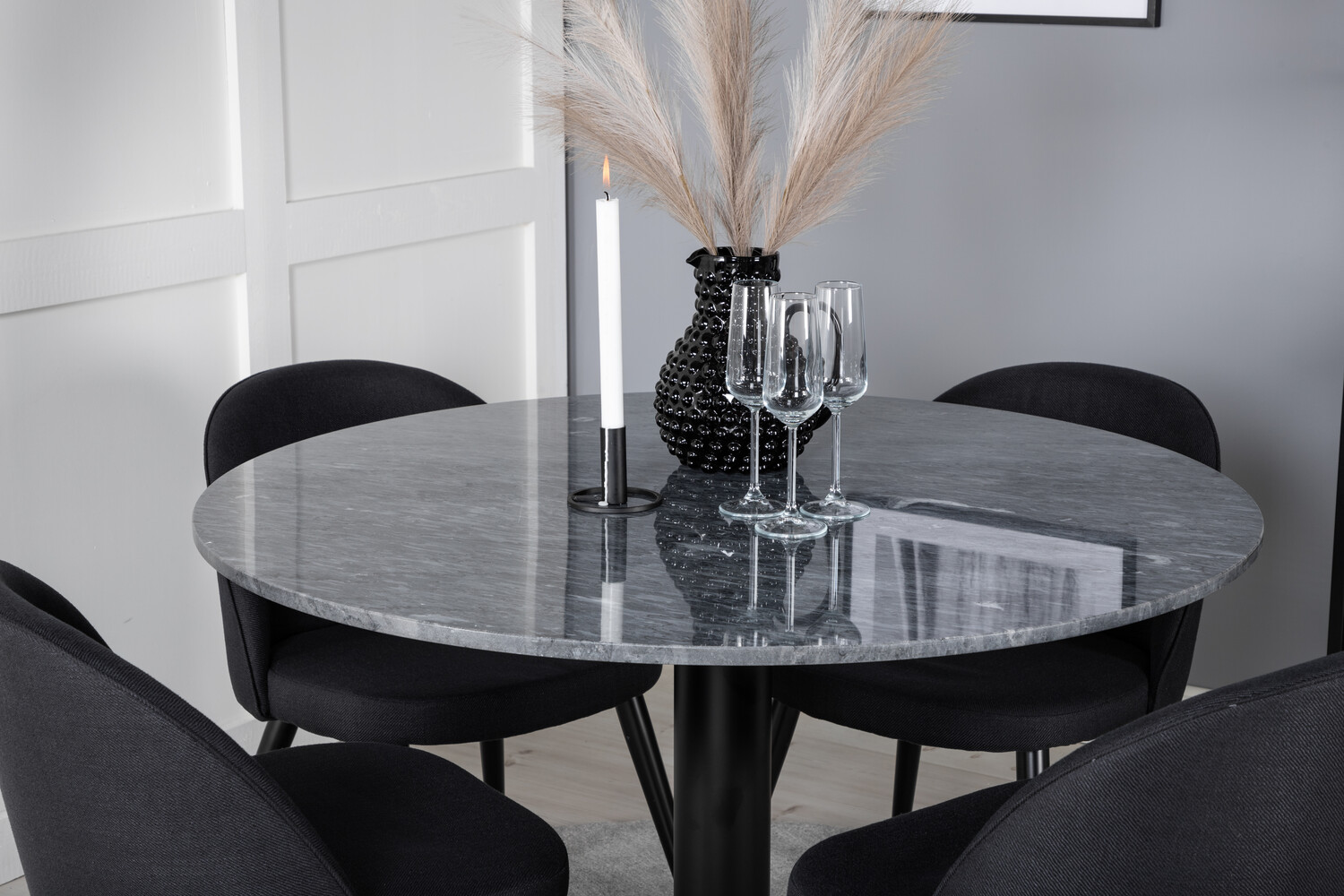 Conjunto de mesas y sillas para comedor Dallas 2664 (Negro)