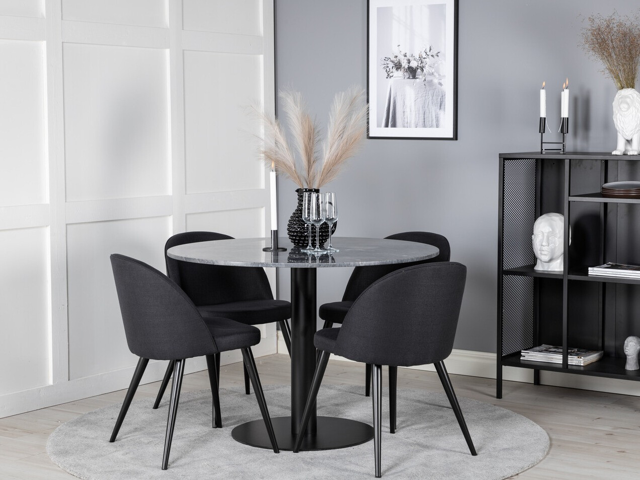 Conjunto de mesas y sillas para comedor Dallas 2664 (Negro)