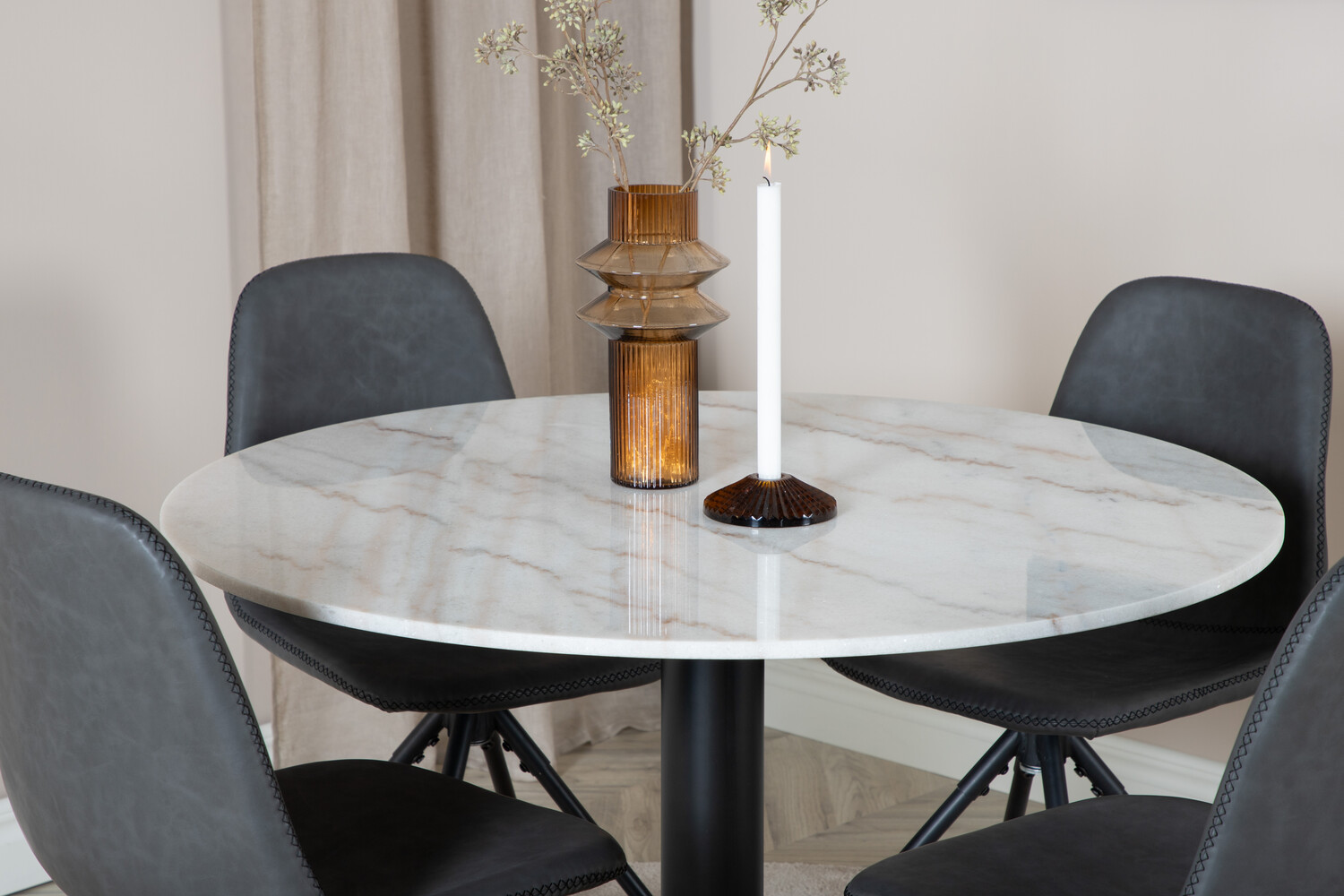Conjunto de comedor Dallas 2674 (Gris + Negro)