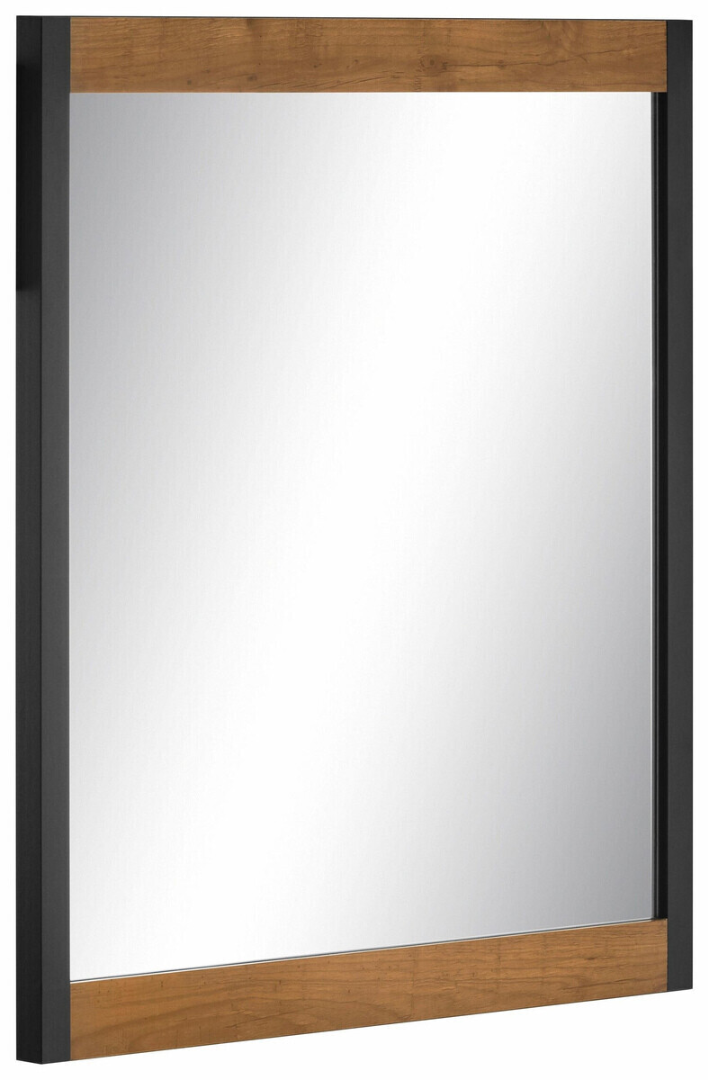 Conjunto de mueble de baño Larnovo 117 (Roble oscuro + Negro)