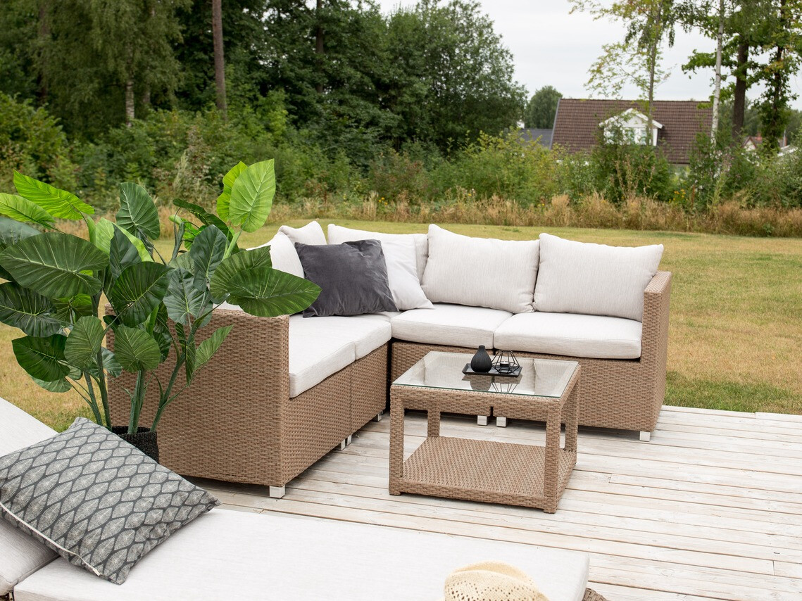 Conjunto de muebles de exterior Dallas 772 (Marrón + Blanco)