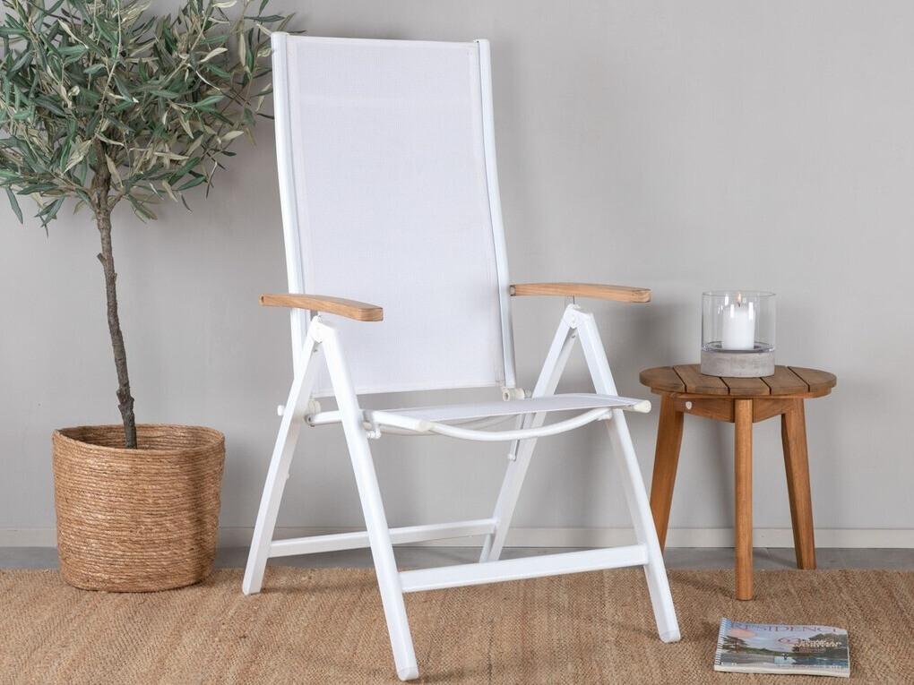 Silla de exterior Dallas 2848 (Blanco + Marrón)