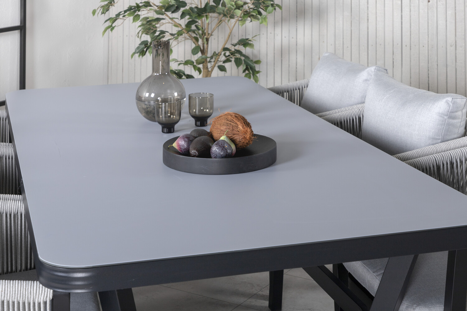 Conjunto de mesa y sillas Dallas 3020 (Negro + Gris)