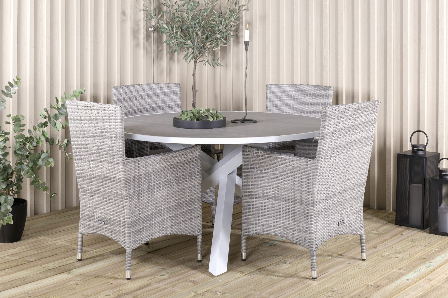 Conjunto de mesa y sillas Dallas 2974 (Gris)