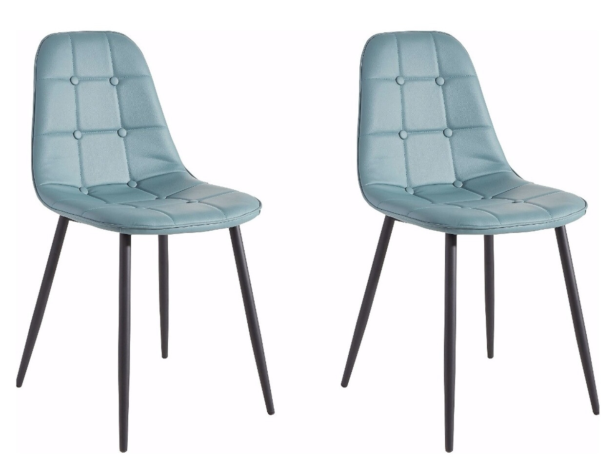 Conjunto de comedor Denton 267 (Blanco + Turquesa + Negro)