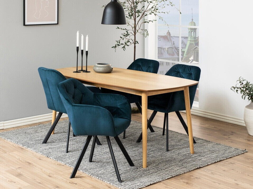 Conjunto de comedor Norsica Daltea 117 (Azul oscuro + Negro)