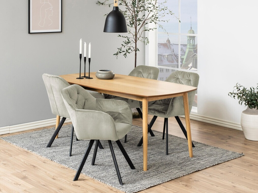 Conjunto de mesas y sillas para comedor Norsica Daltea 117 (Beige + Negro)