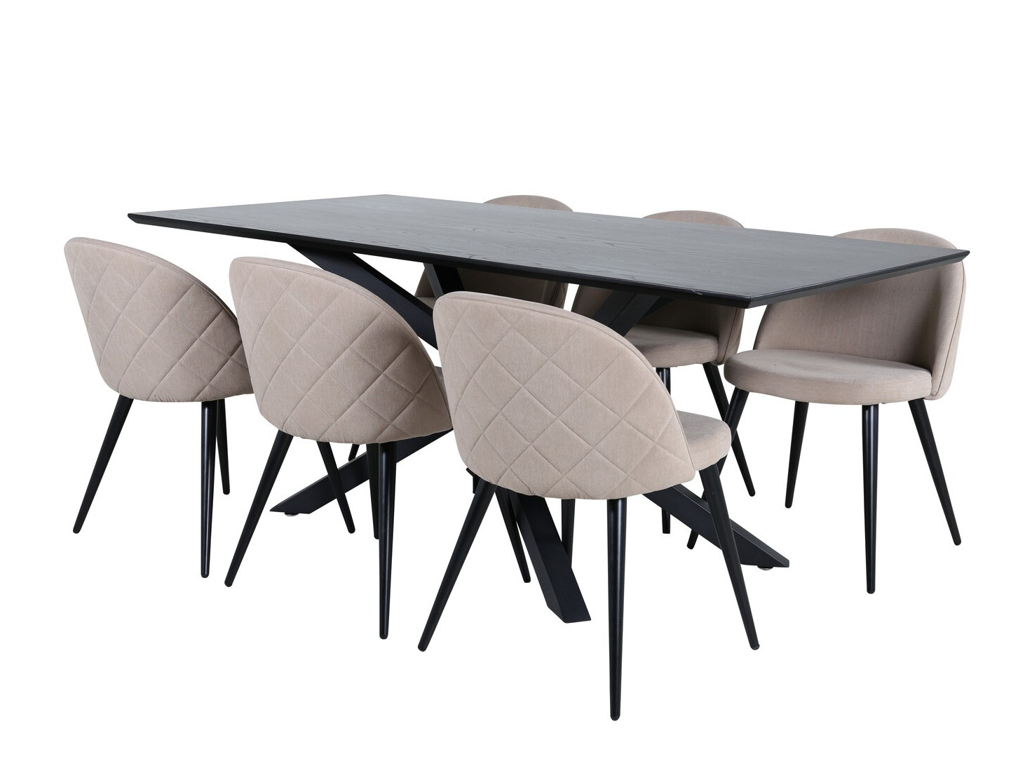 Conjunto de comedor Dallas 2693 (Beige + Negro)