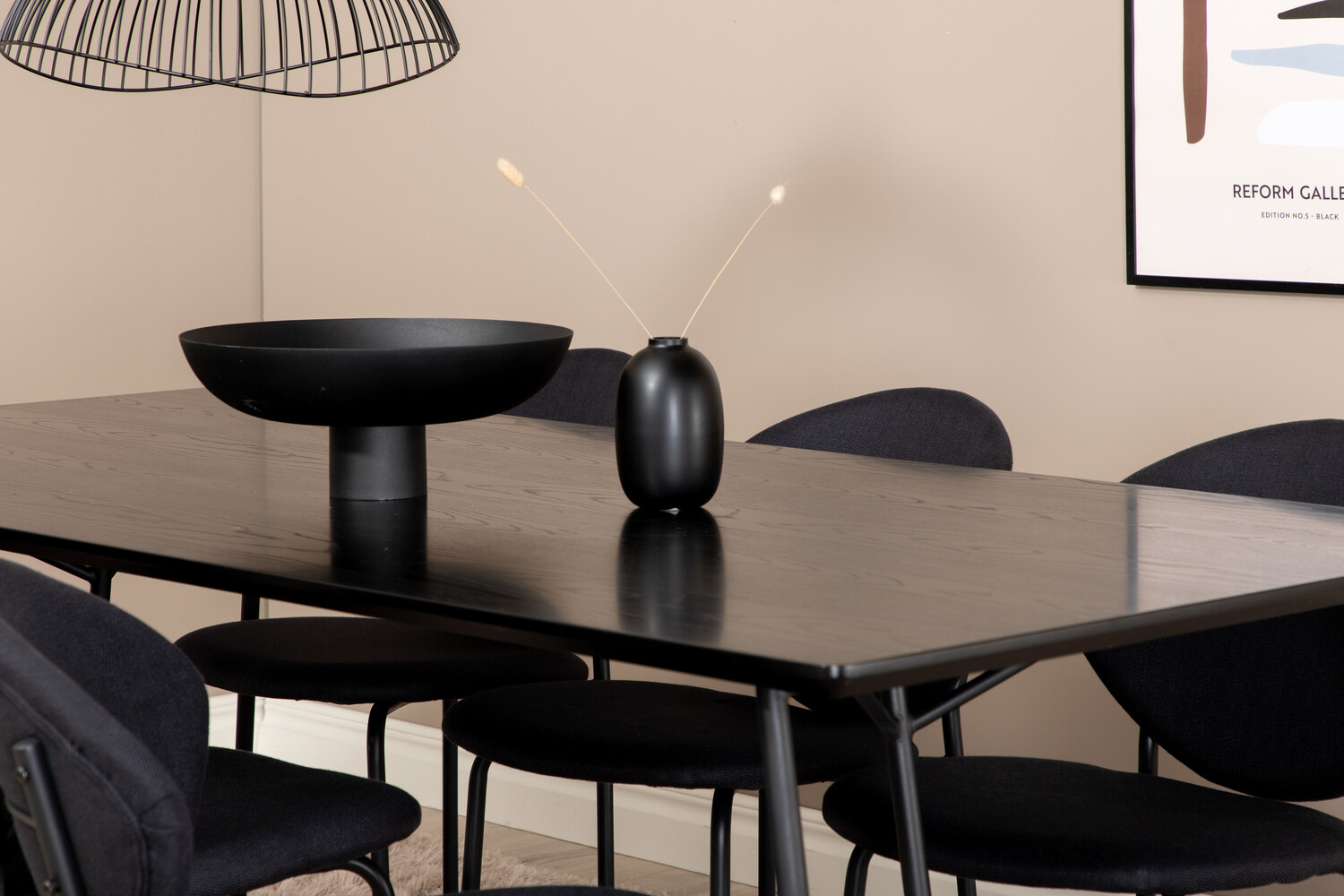 Conjunto de mesas y sillas para comedor Dallas 3040 (Negro)