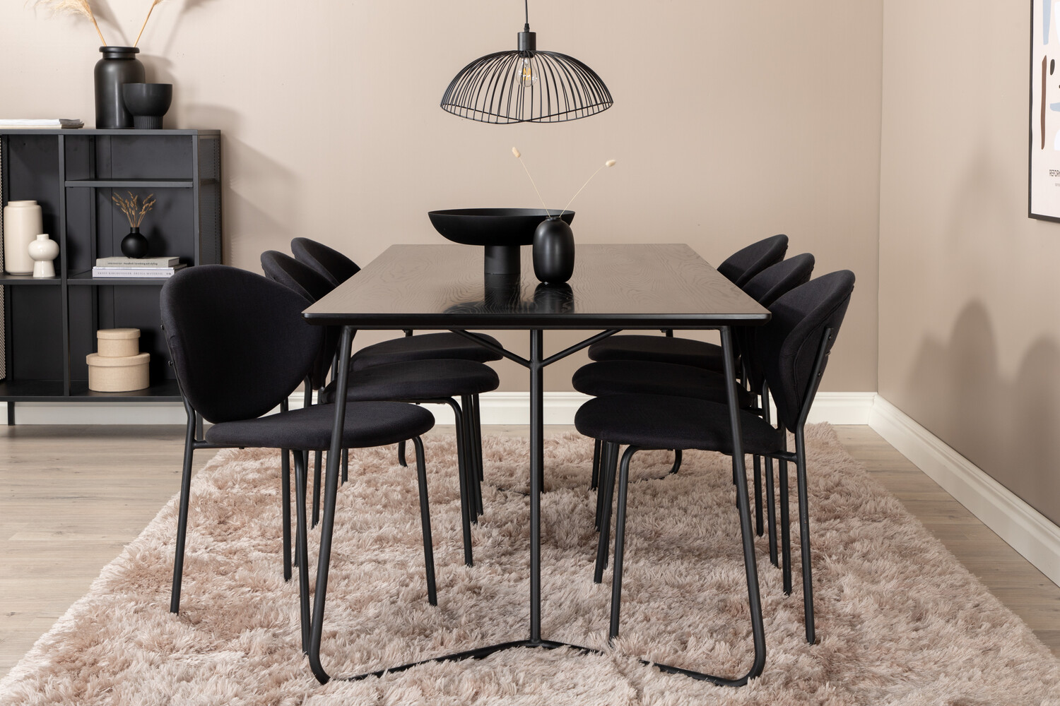 Conjunto de mesas y sillas para comedor Dallas 3040 (Negro)