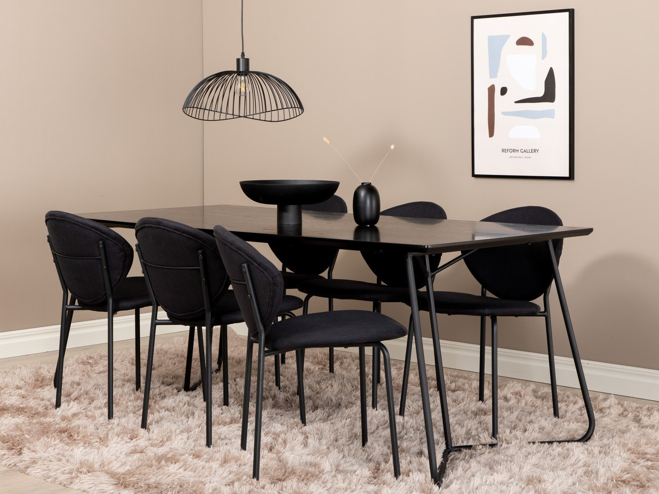 Conjunto de mesas y sillas para comedor Dallas 3040 (Negro)