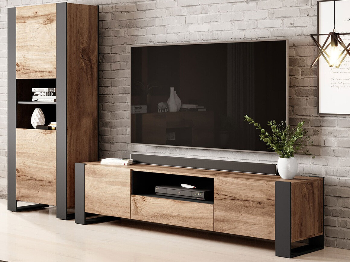 Mueble TV Socius (Roble wotan + Antracita)