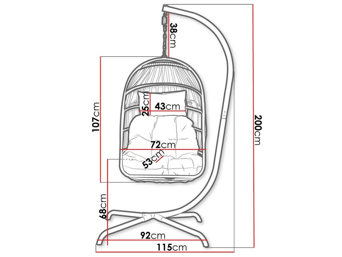 Silla colgante Comfivo 316 (Gris + Gris oscuro)