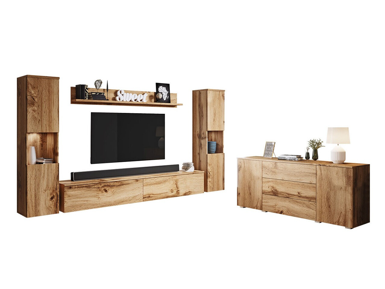 Conjunto de salón Sarasota 133 (Roble wotan)