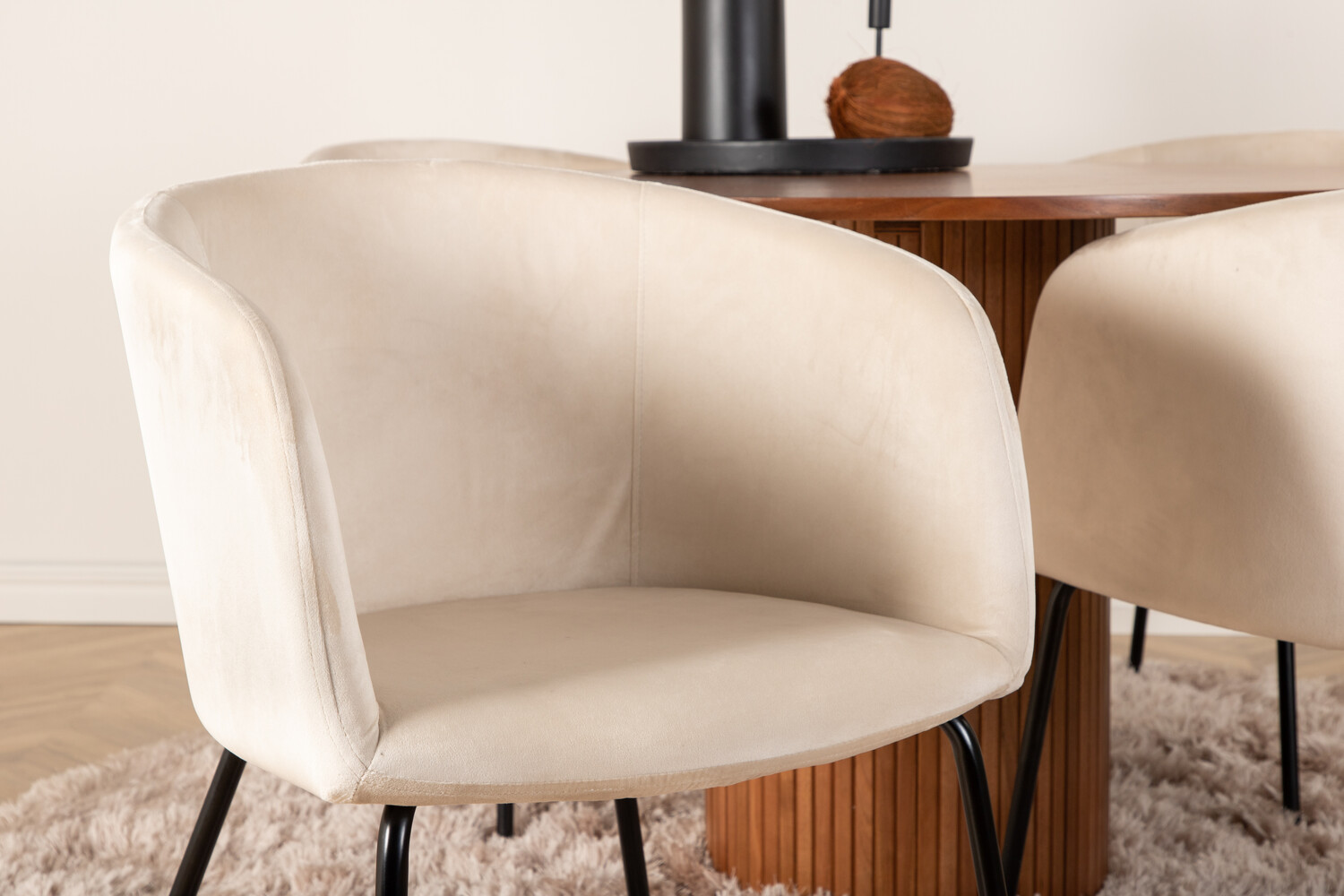 Conjunto de comedor Dallas 3054 (Beige + Negro)