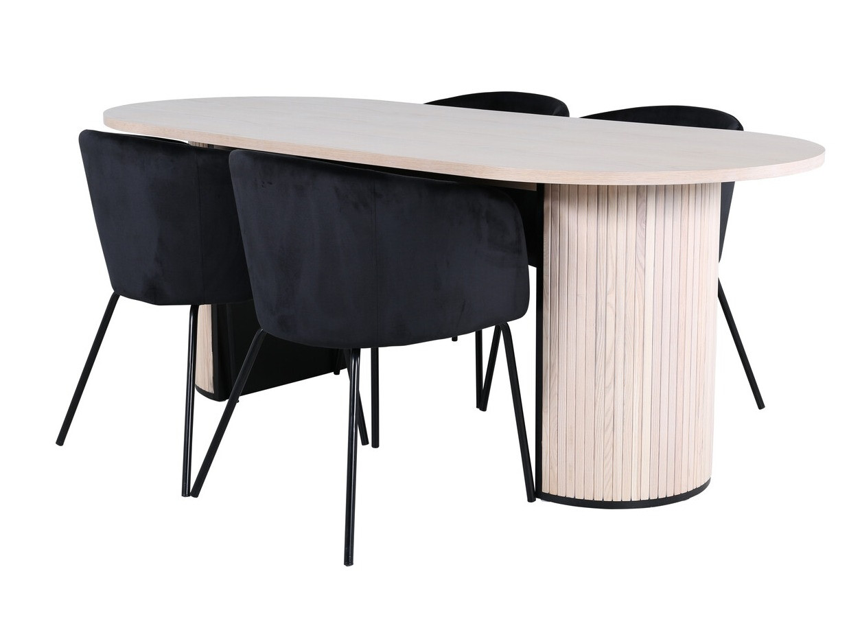 Conjunto de mesas y sillas para comedor Dallas 2767 (Negro)