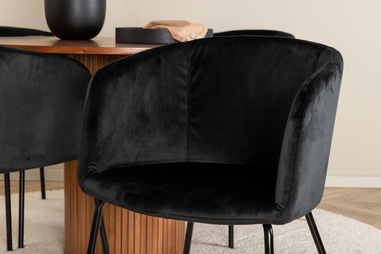 Conjunto de mesas y sillas para comedor Dallas 3054 (Negro)