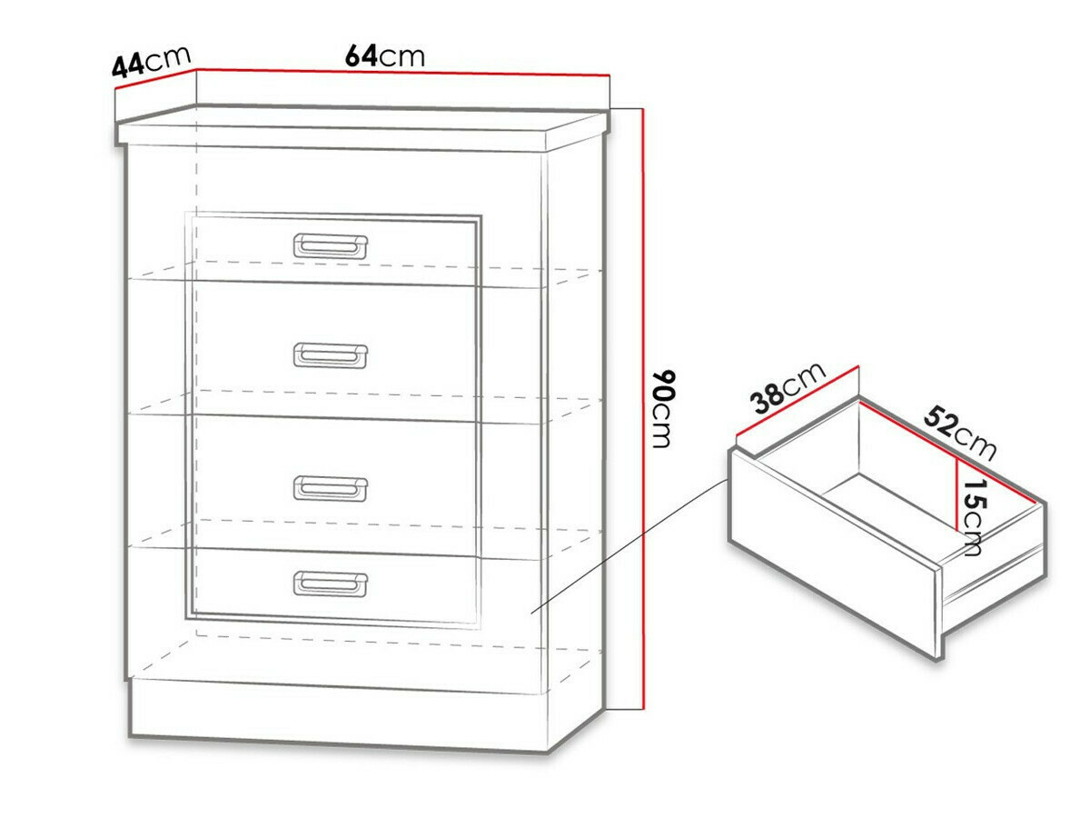 Cómoda Lircava 103 (Roble envejecido)