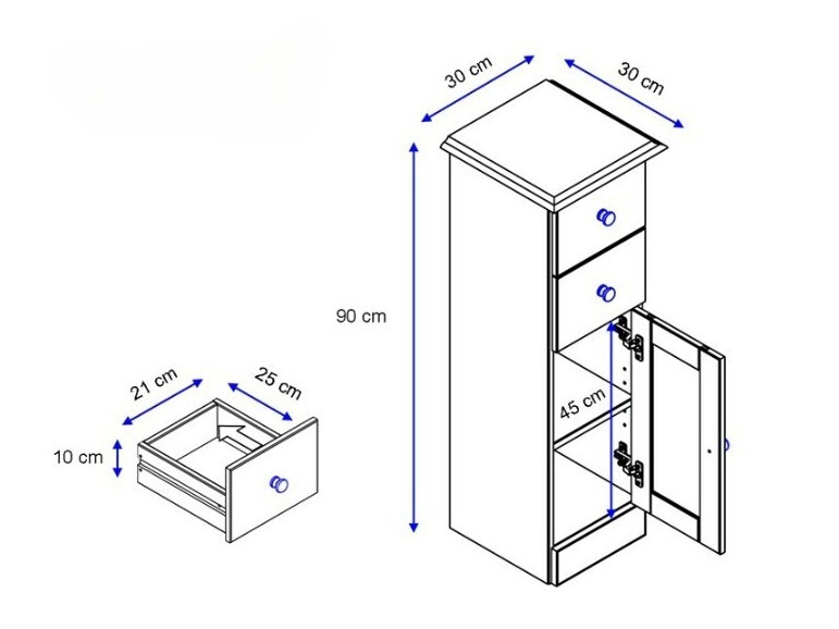 Armario de pie para baño Deletri 110 (Pino)