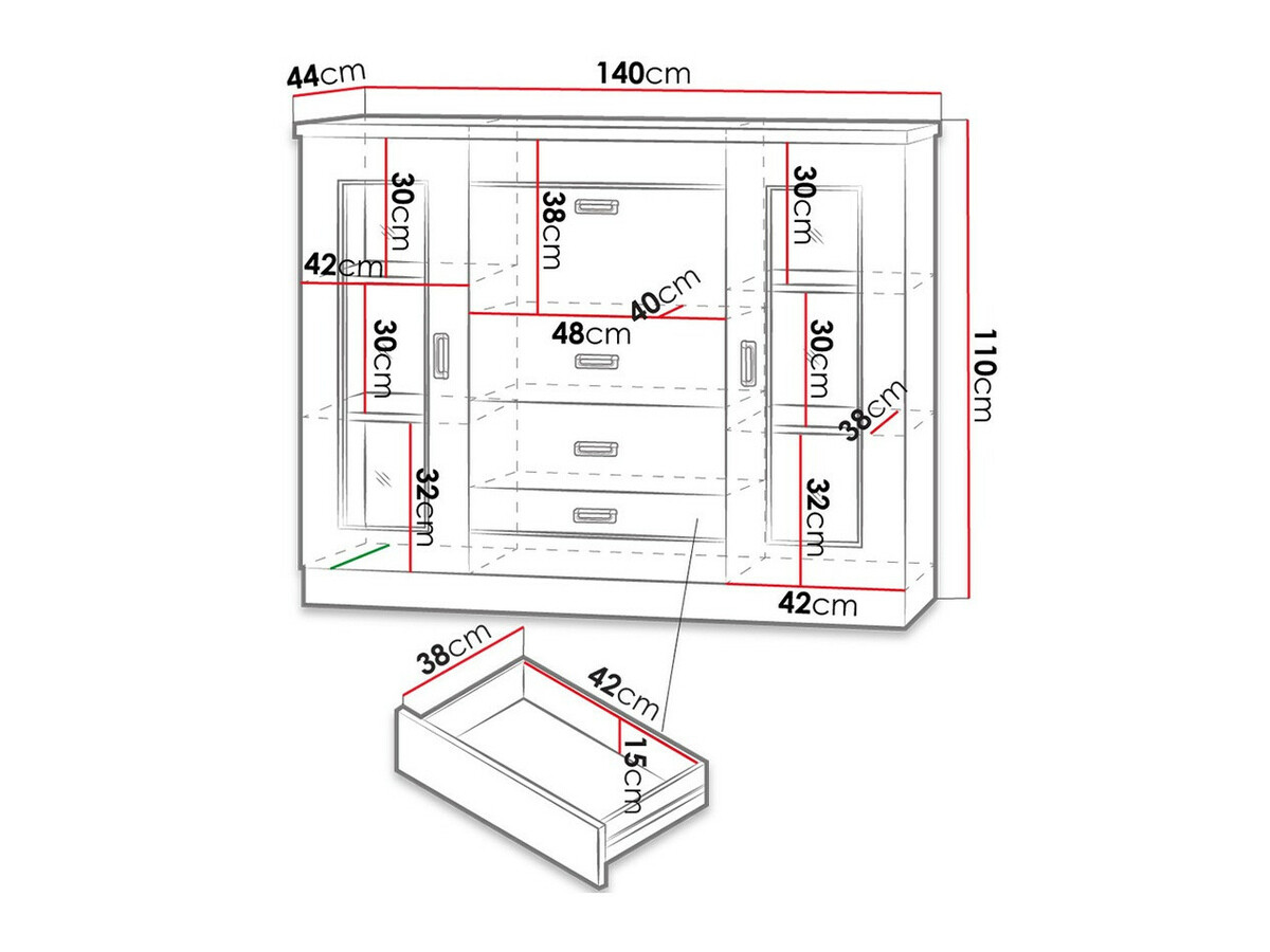 Cómoda Lircava 111 (Roble de lefkada)