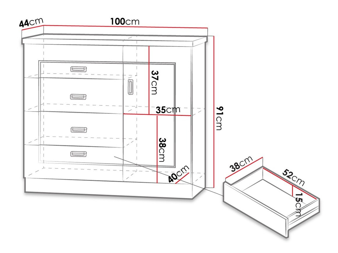 Cómoda Lircava 117 (Roble de lefkada)
