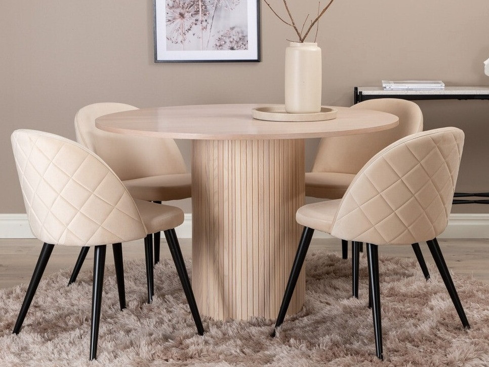 Conjunto de mesas y sillas para comedor Dallas 3072 (Crema + Negro)